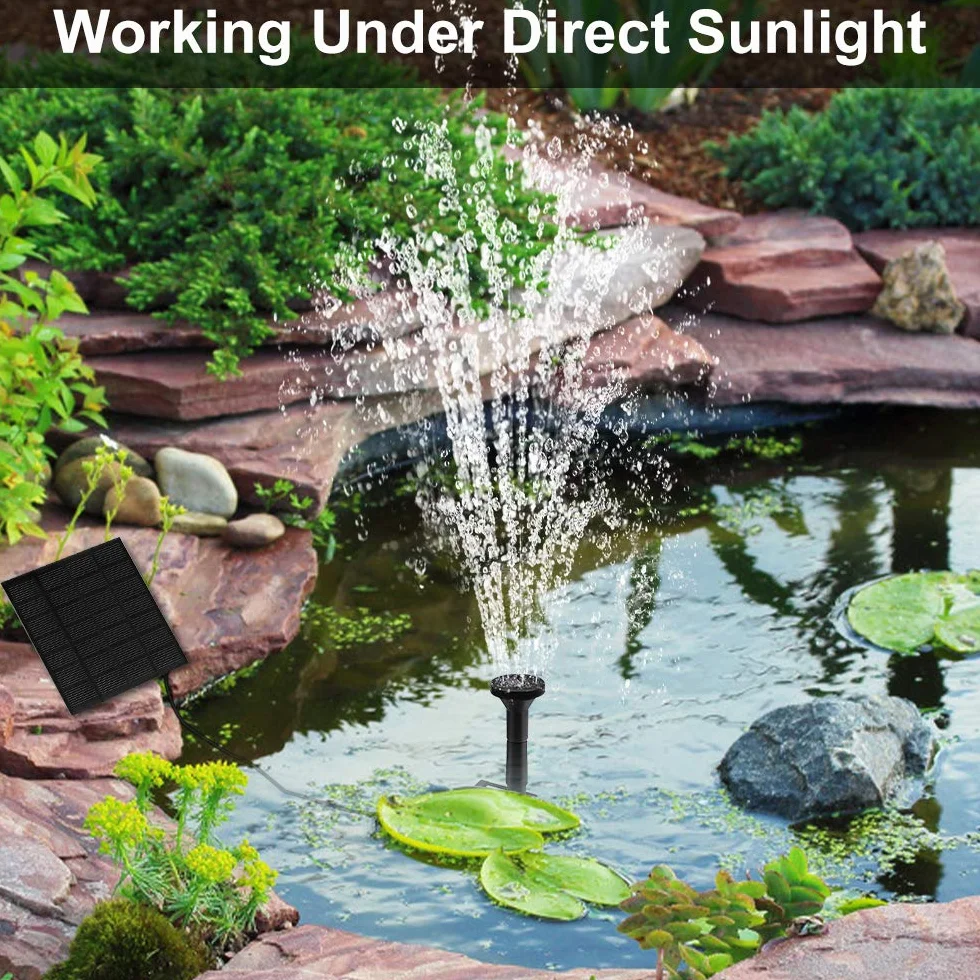 Fontaine solaire pompe bassin 1,2 W panneau solaire monocristallin pour jardin bain oiseaux réservoir poissons étang 4 styles