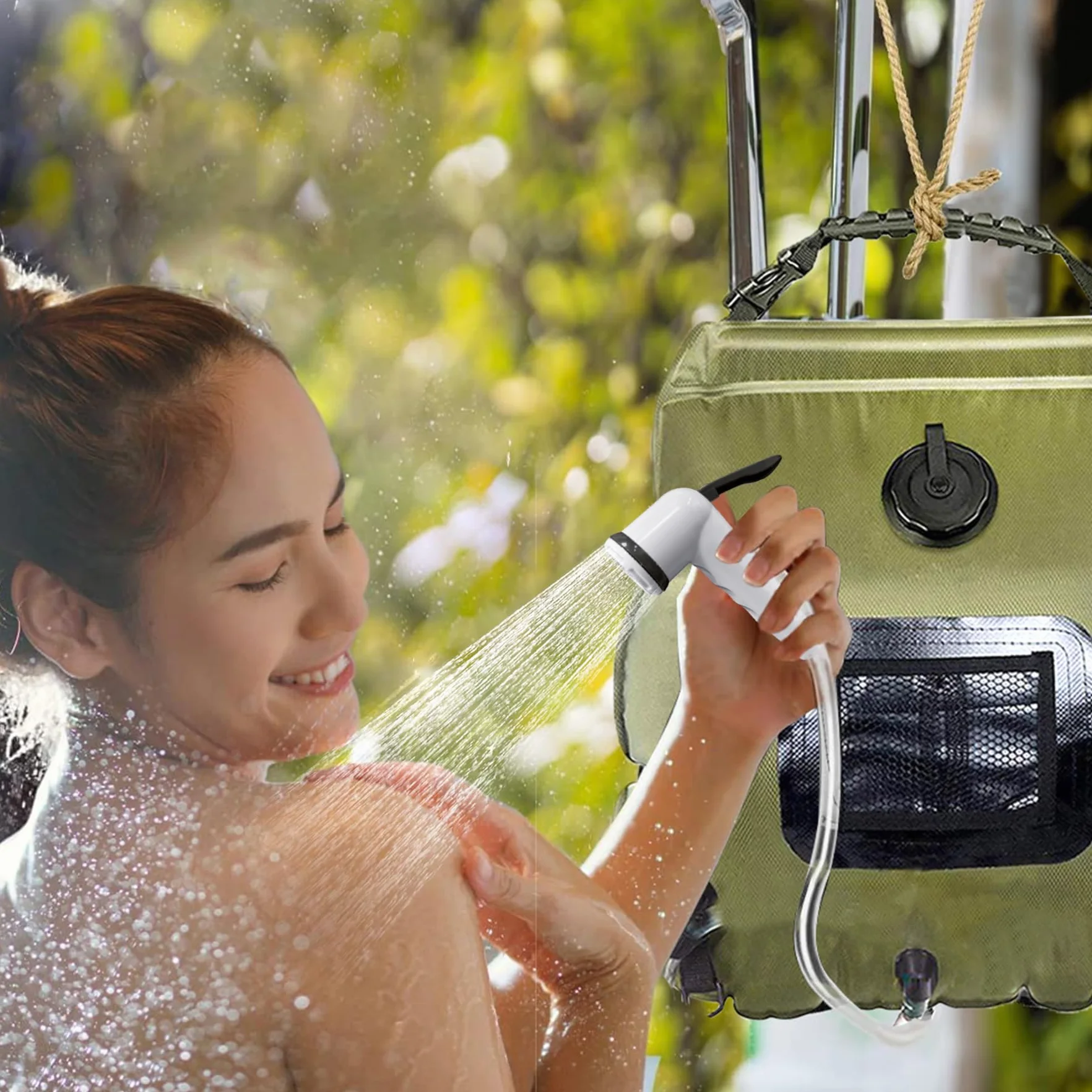 Sac de Douche Solaire Camping,20L Douche de Voyage avec Pomme de Douche,Solaire Sac de Douche,Pliant Extérieur pour Douche,Température 45 °C avec Commutable Tête de Douche,pour Randonnée Escalade
