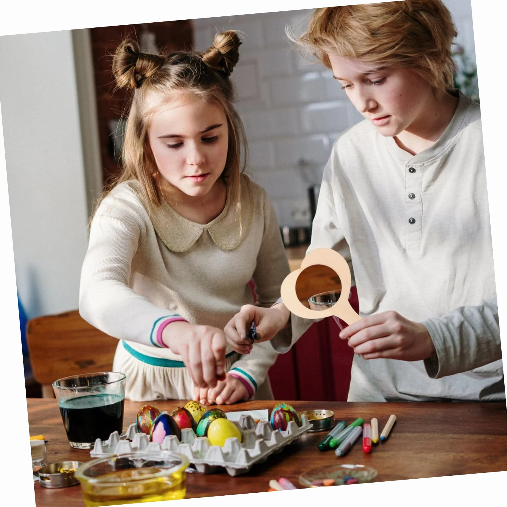 SEWACC Miroir Vierge à Bricoler en Bois Cœur 10 Pièces Jouet Éducatif