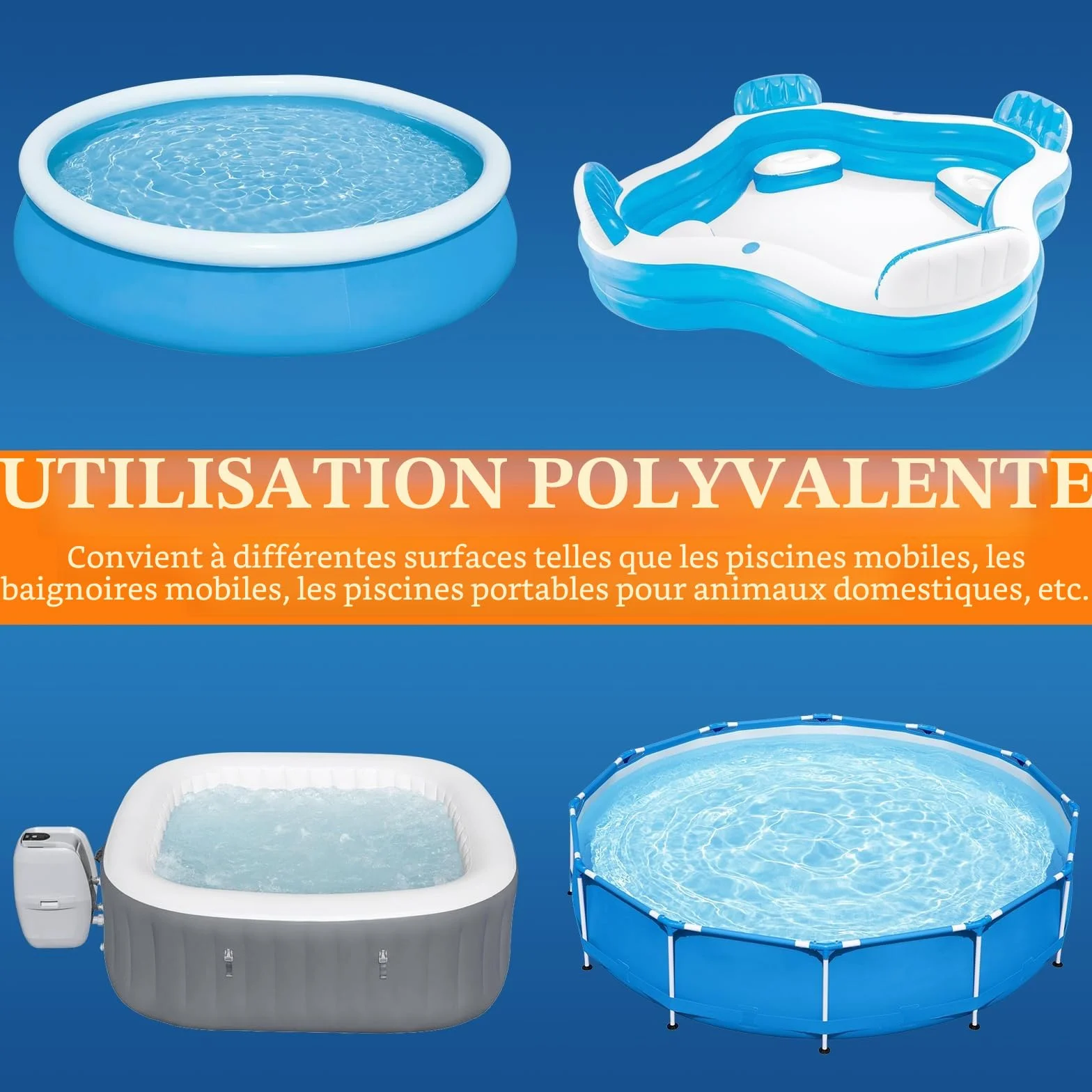 Rustine Piscine PVC 10cm x 250cm Kit Réparation Spa Gonflable Ruban Adhésif Eau