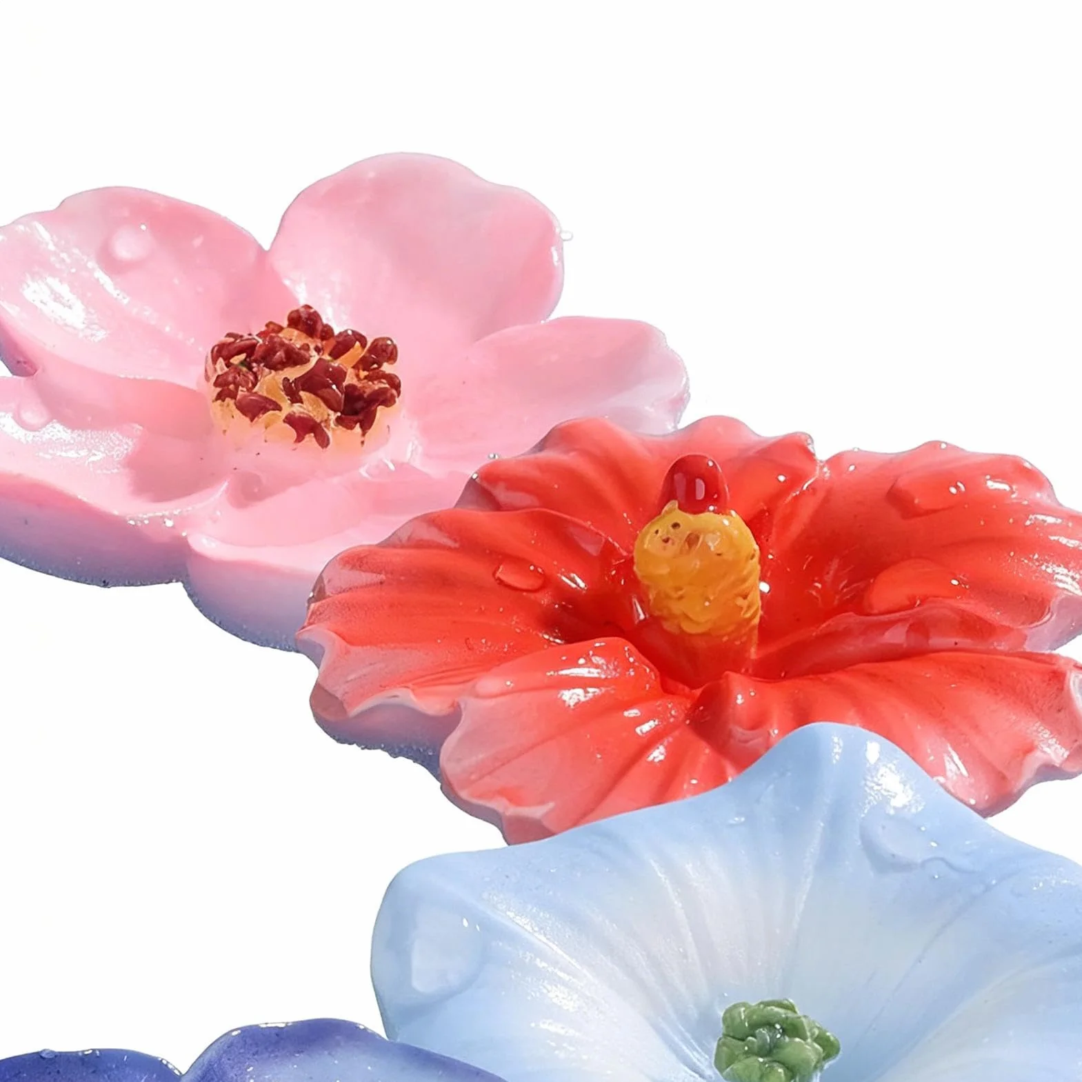 Abreuvoir à Abeilles 8 Fleurs Flottantes en Résine pour Jardin Bassin Oiseaux Sauvages