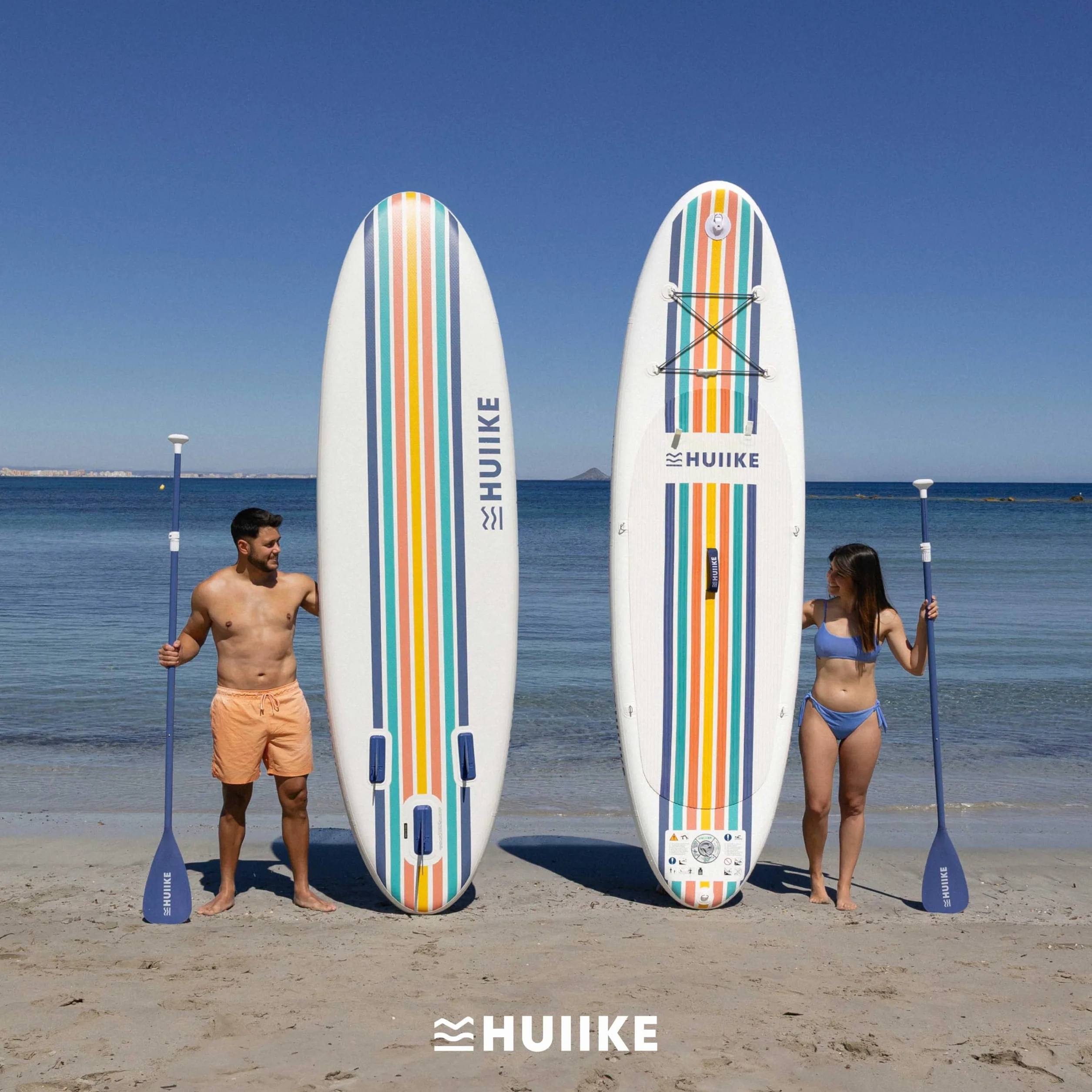 HUIIKE Paddle Gonflable Adulte avec Accessoires Inclus, Pagaie, Ailerons, Pompe. Planche de Stand Up Paddle Grande Stabilité et Résistance. 305 x 84 x 15 cm, Jusqu'à 130 kg