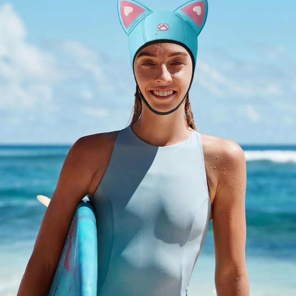 Chapeau De Plongée avec Oreilles De Chat 3mm, Capuche De Plongée sous-Marine en Néoprène Épaissie, Casquette De Voile, Combinaisons pour Le Surf, Le, Les Sports Nautiques