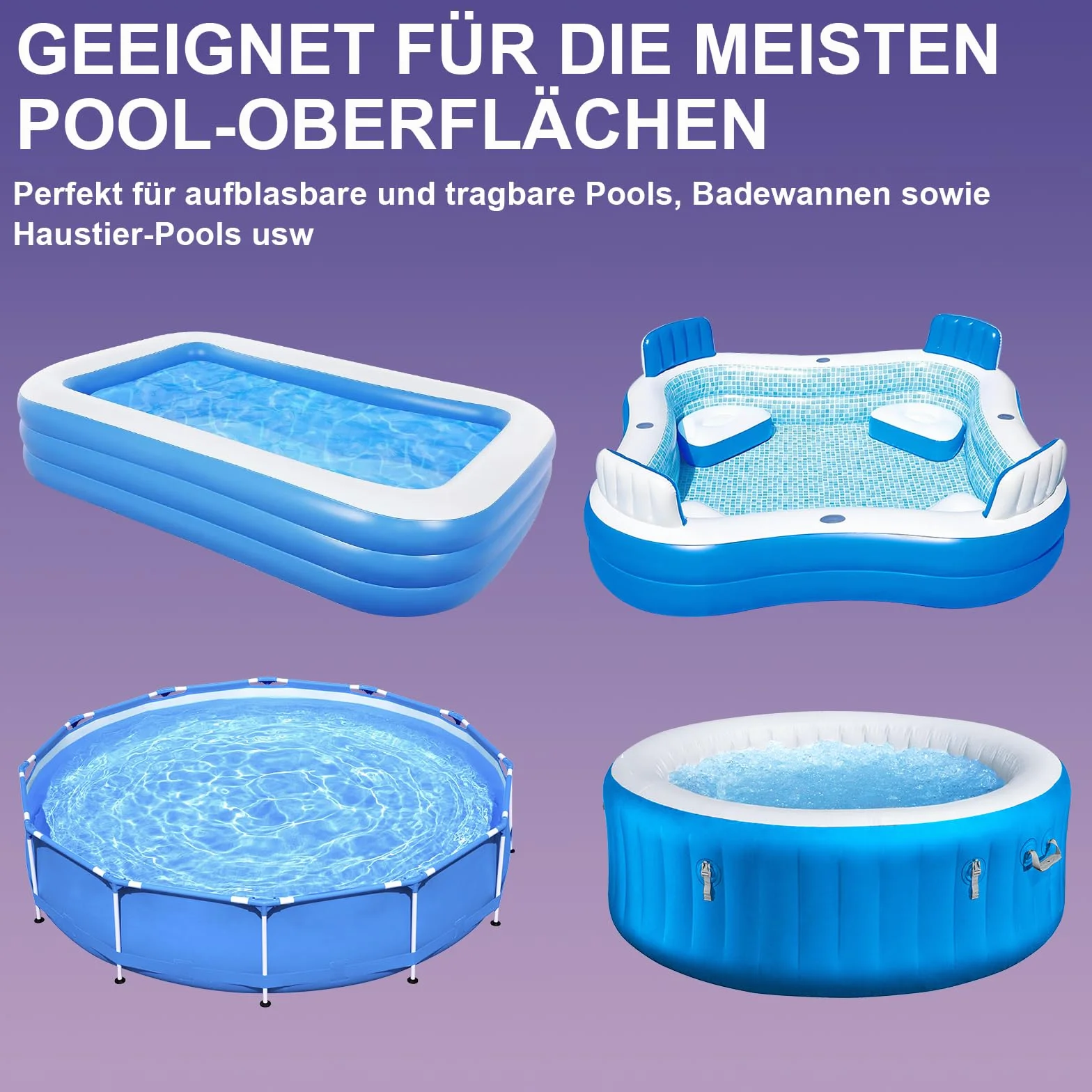 Kit Réparation Piscine 10x300 cm Rustine PVC Auto-Adhésif pour Piscine Hors Sol Spa