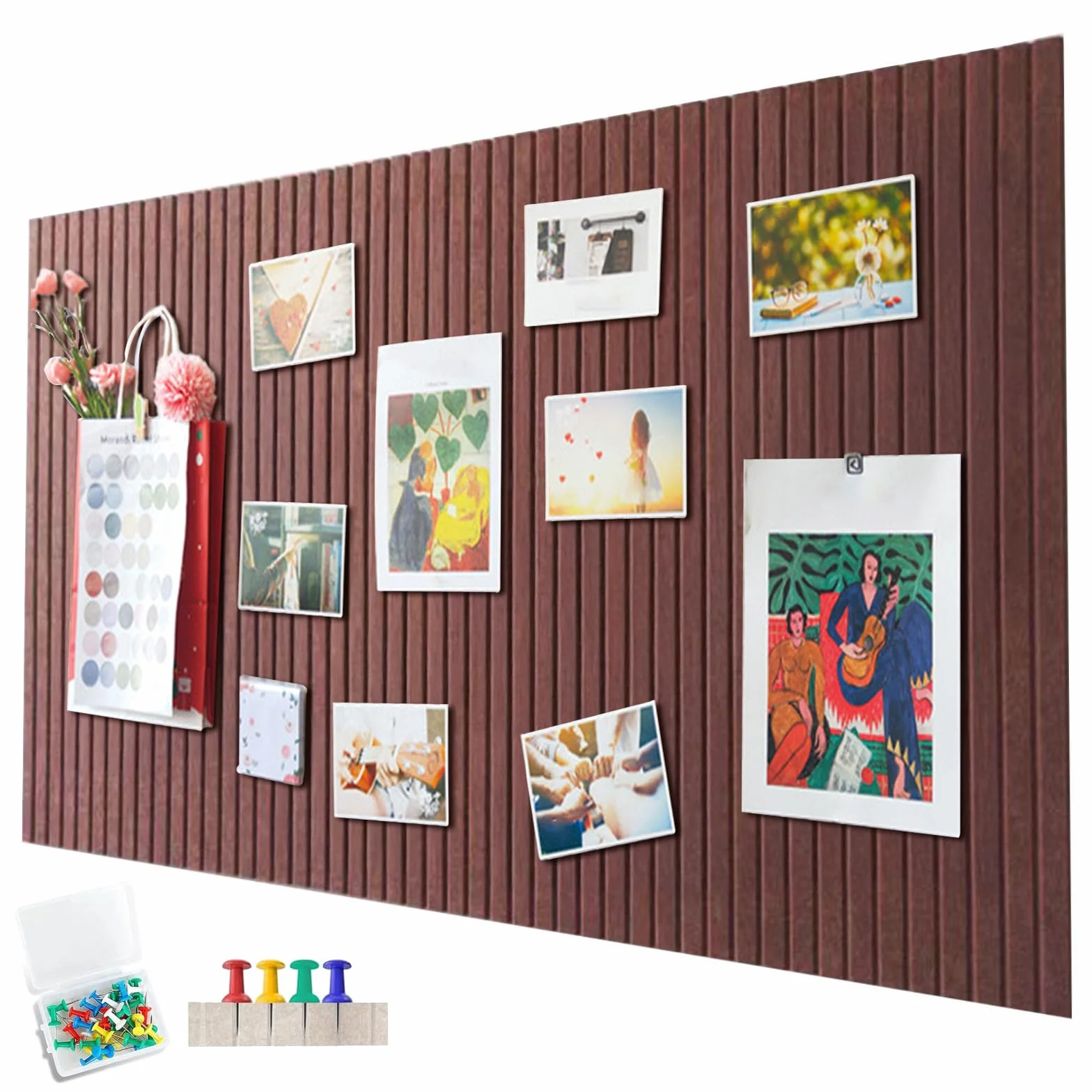 Grand tableau d'affichage en feutre autocollant 60x40 cm épaisseur 0,9 cm pliable décoration murale bureau café