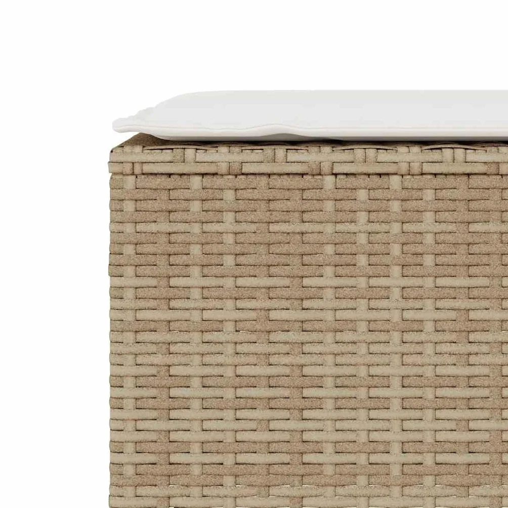 Banc de Jardin en Résine Tressée 110 cm Beige avec Coussin