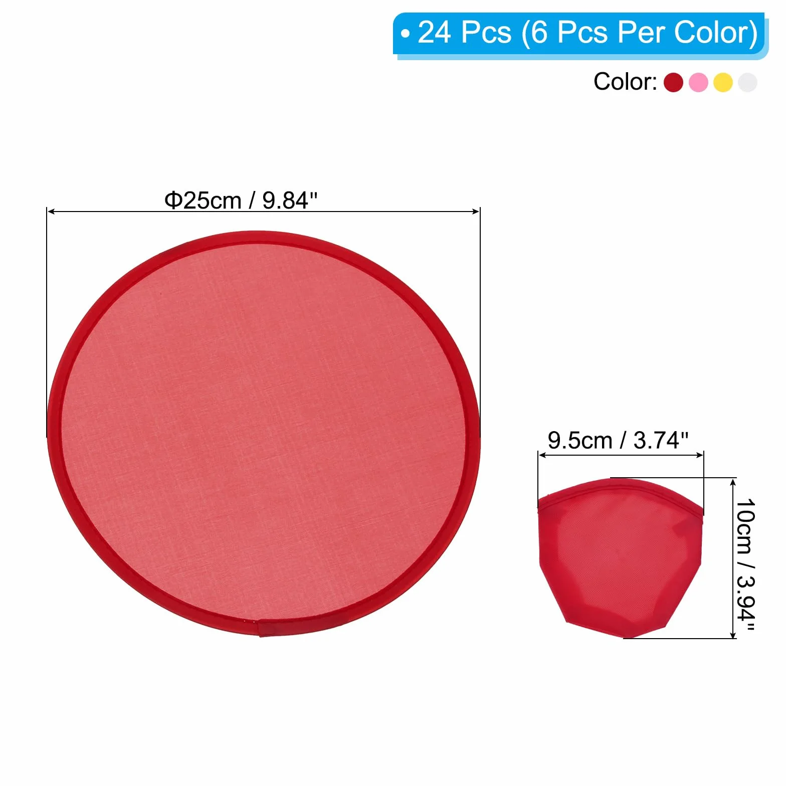 PATIKIL Lot de 24 Disques Volants Pliables de 10 Pouces, Assortiment de Couleurs, Idéal pour la Plage, Le Jardin, Le Parc et Le Camping