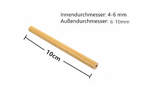 Lot de 100 tubes en bambou 10 cm pour hôtel à insectes abeilles sauvages