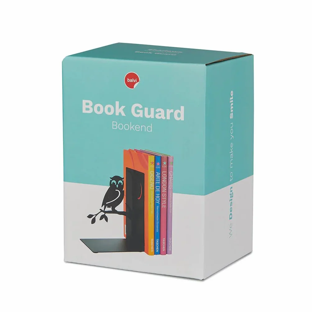 Balvi Serre-Livres Book Guard Support de Livres Hibou Noir
