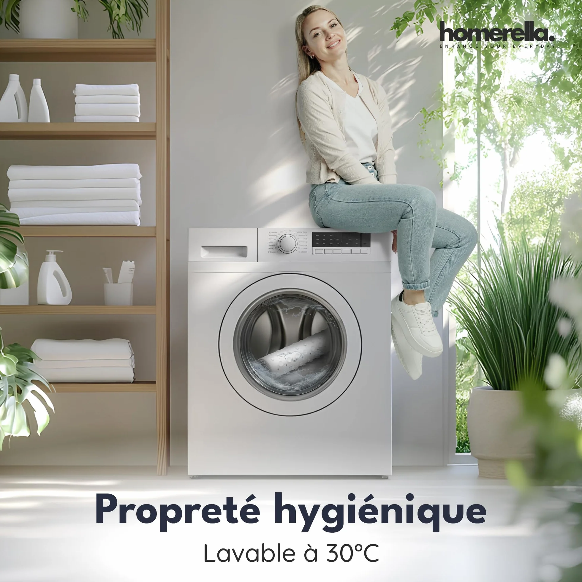 Homerella Tapis de Bain antidérapant 100x40 cm antibactérien