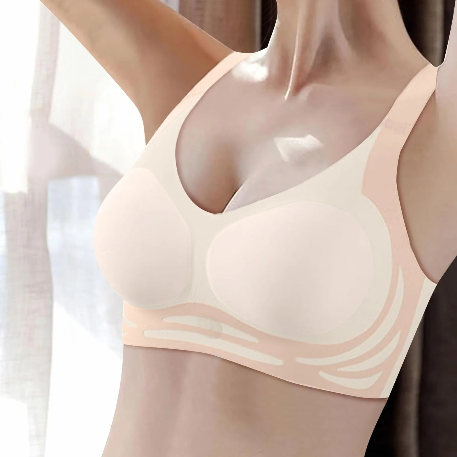 Soutien-Gorge sans Fil Femmes Anti-affaissement Push-up