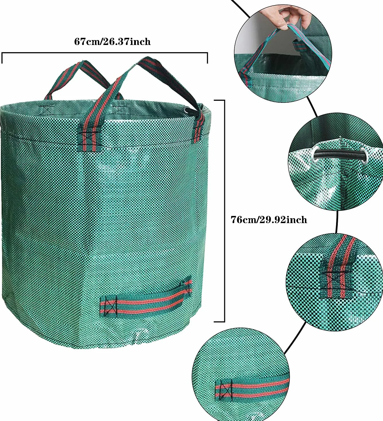 Sacs de Jardin 272L Lot de 3 - Poubelle Résistants PP Robuste Vert