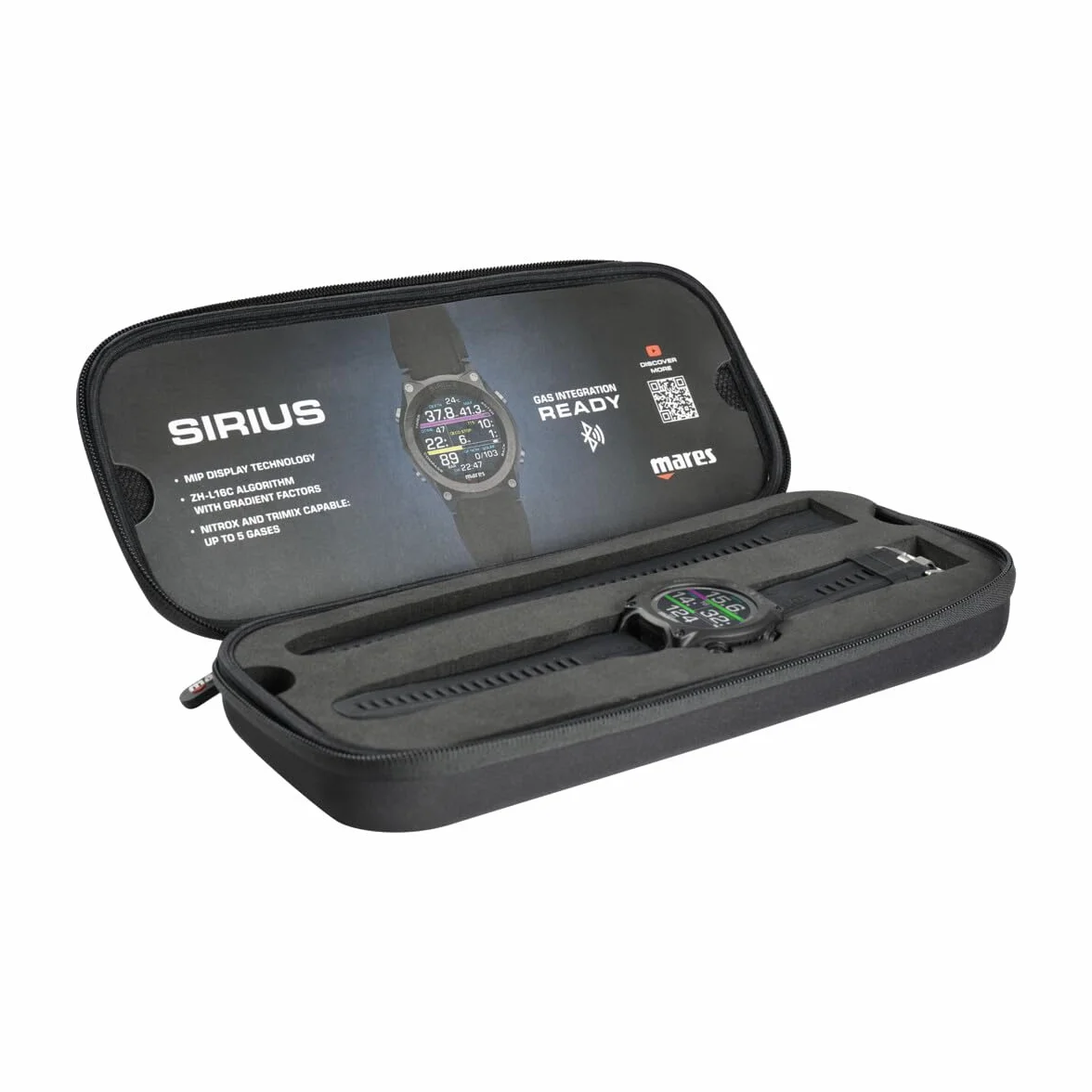 Mares Sirius Ordinateur de plongée au poignet pour plongeurs de loisir | Accessoire de plongée sous-marin, plongée avec tuba, noir/argenté