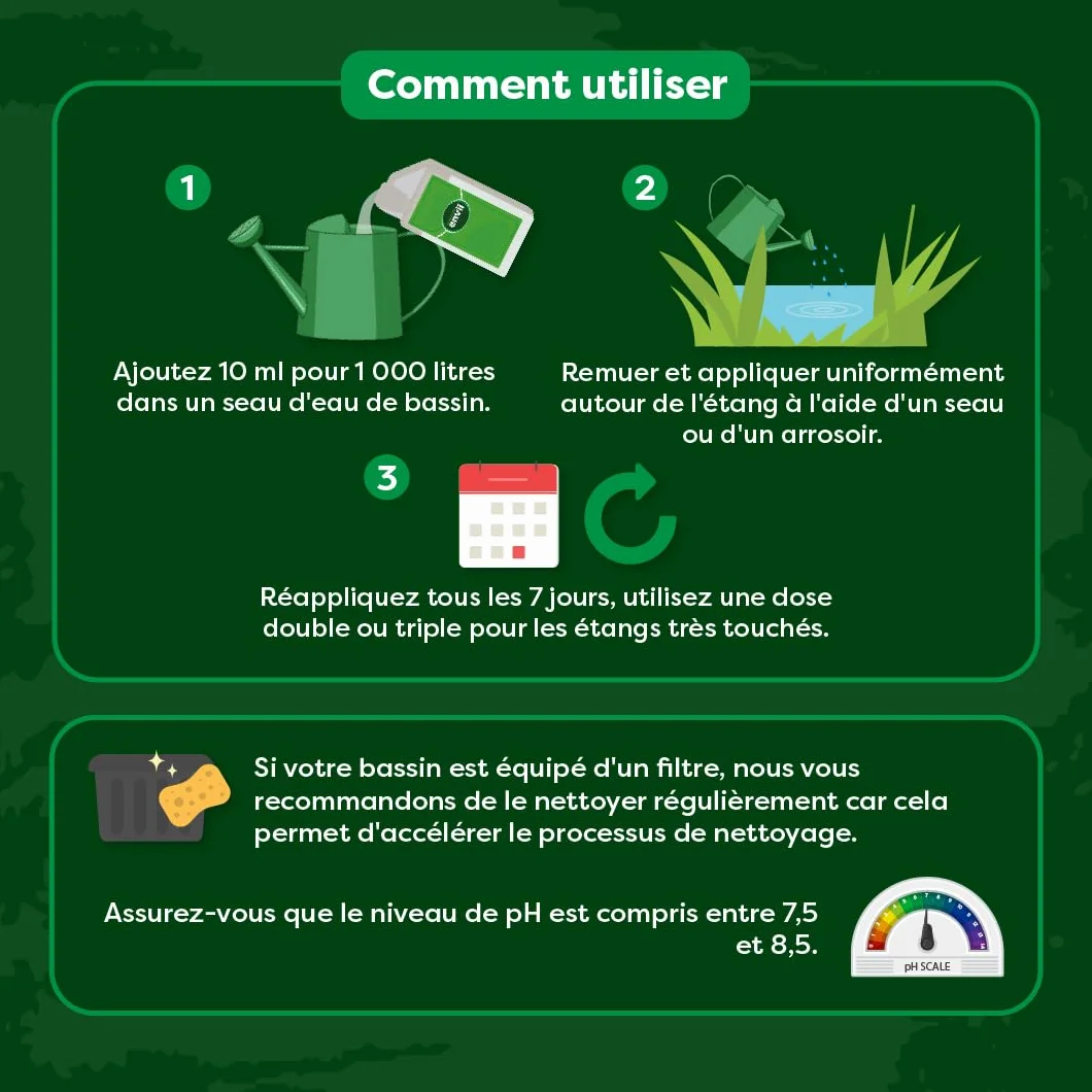 Envii Pond Klear Xtra Clarificateur d'Eau de Bassin 100 000 L