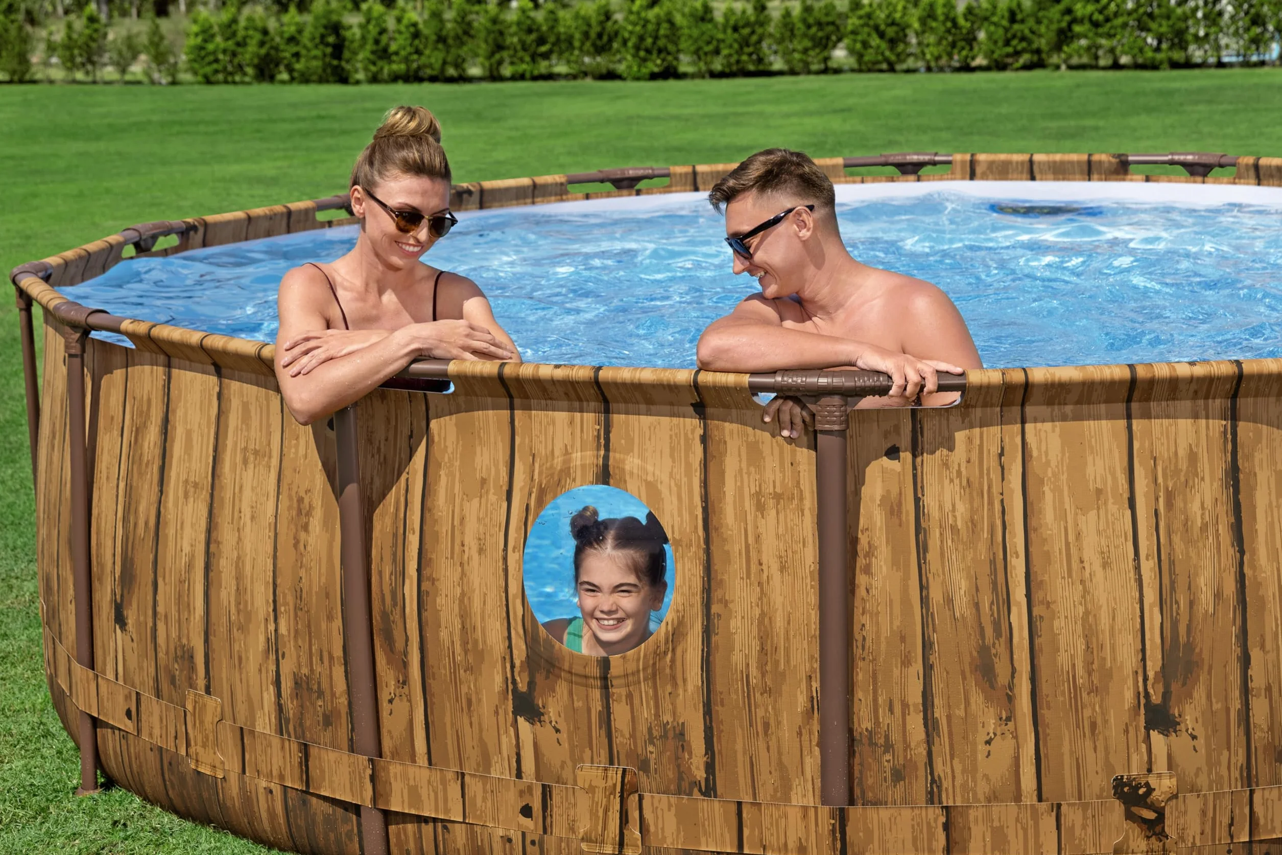 Bestway Steel Pro Max Splashview Kit Piscine Hors Sol Ronde 427 cm x 107 cm Marron