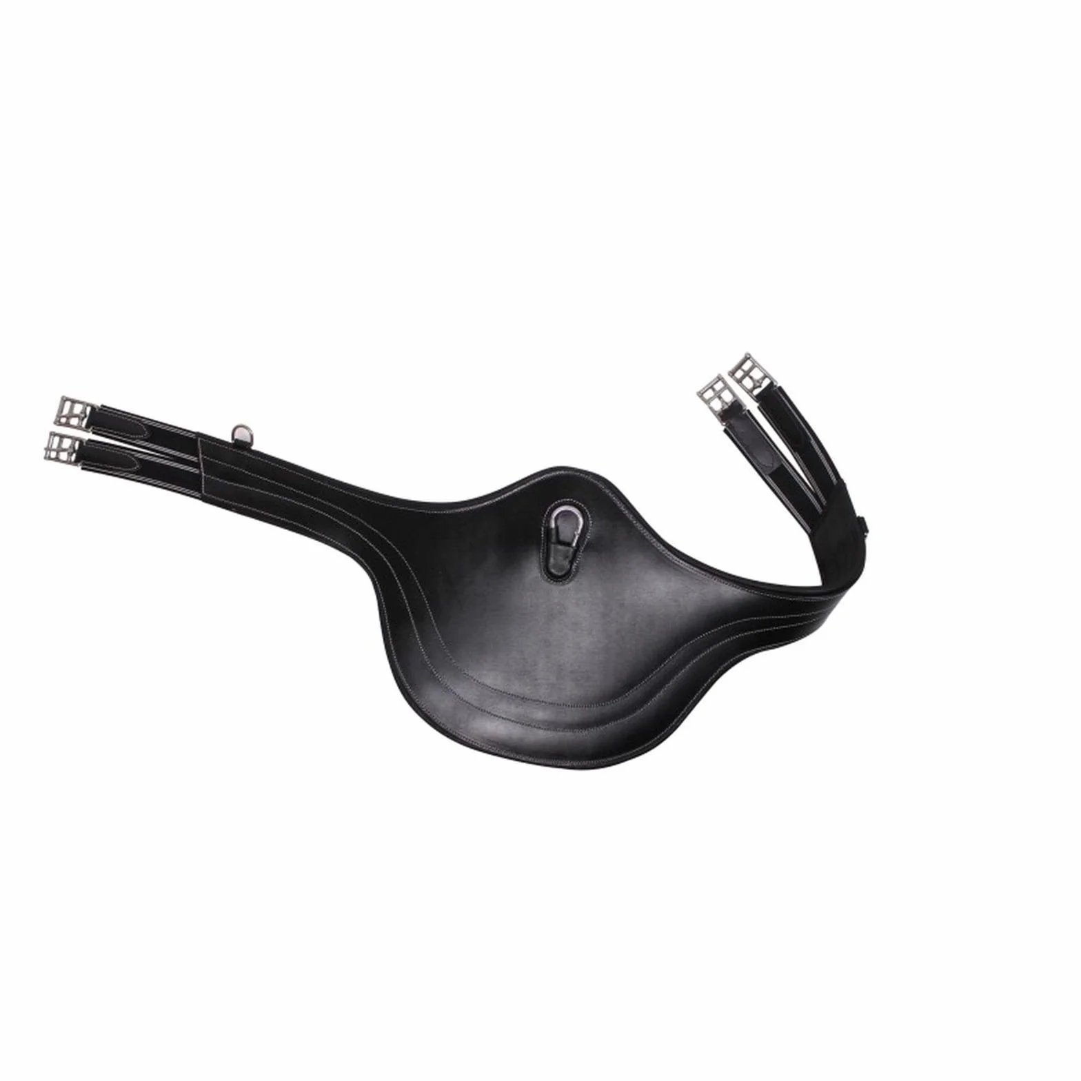 QHP Sangle de selle en cuir avec coutures décoratives de luxe