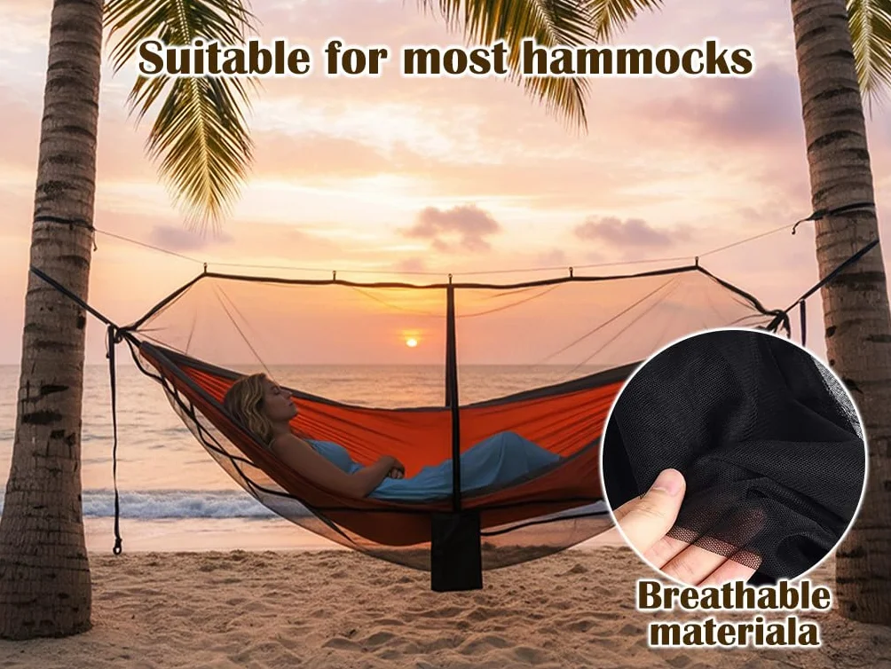 Moustiquaire de Camping pour Hamac,Camping avec moustiquaire Fermeture éclair Double,Moustiquaires Ultralight pour Hama Portable,Housse de hama de Campin,pour Plage (Ne Contient Pas Hamac)