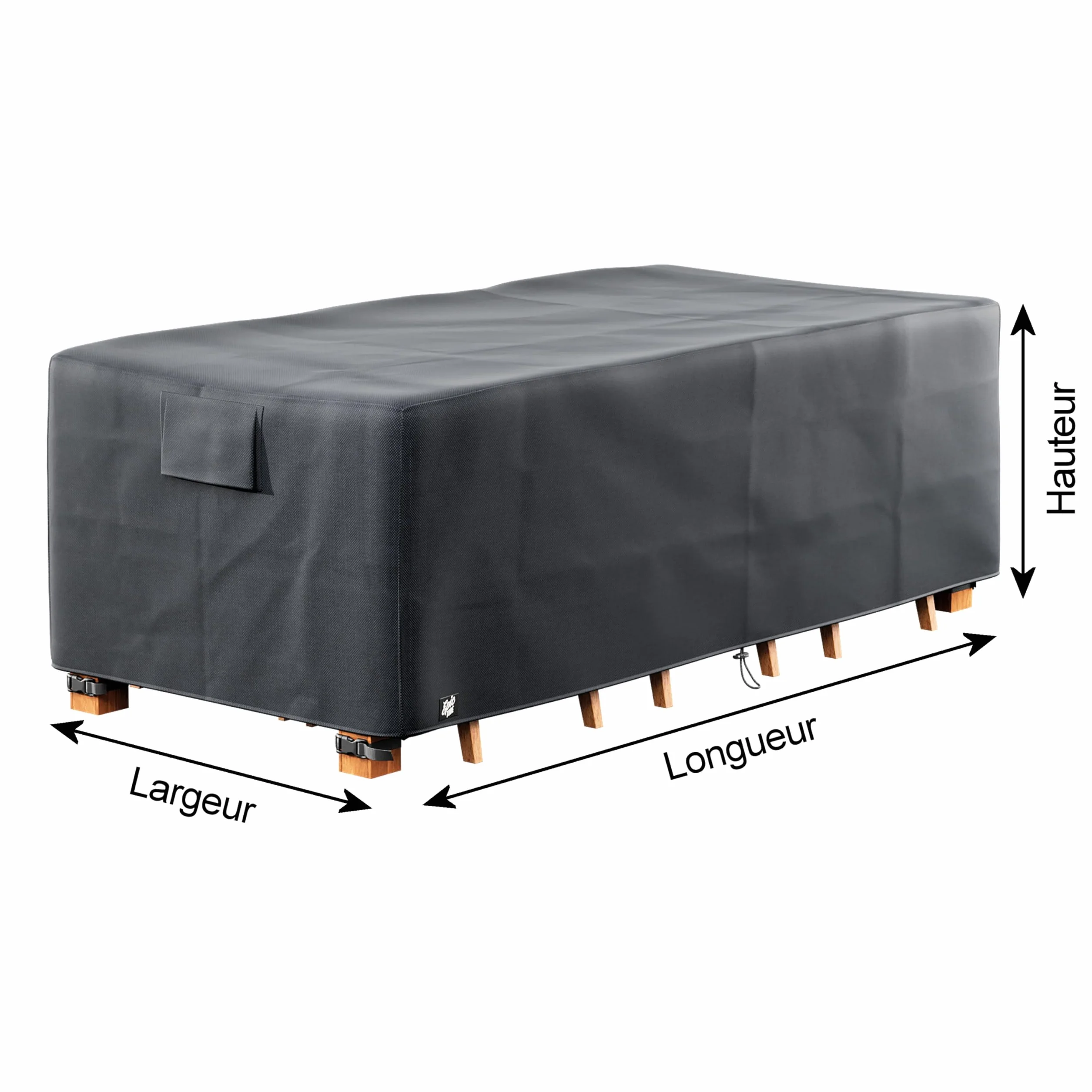 Housse sur mesure Oxford 600D imperméable pour salon de jardin rectangulaire carré