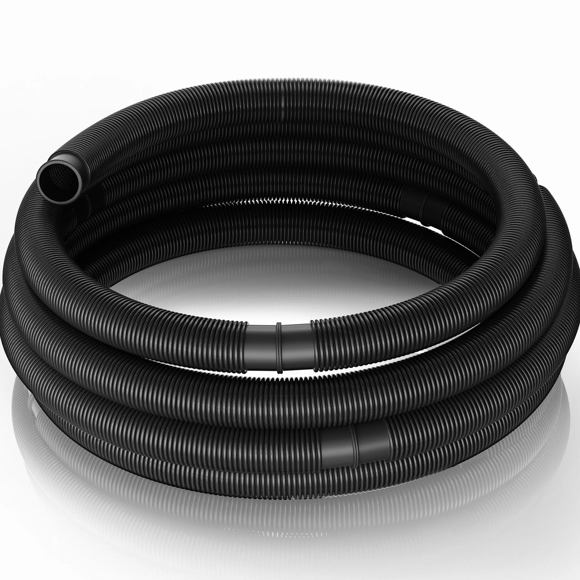 Wiltec Tuyau piscine noir 12 m Ø 32 mm solaire flottant sections préformées 165 g/m made in Europe