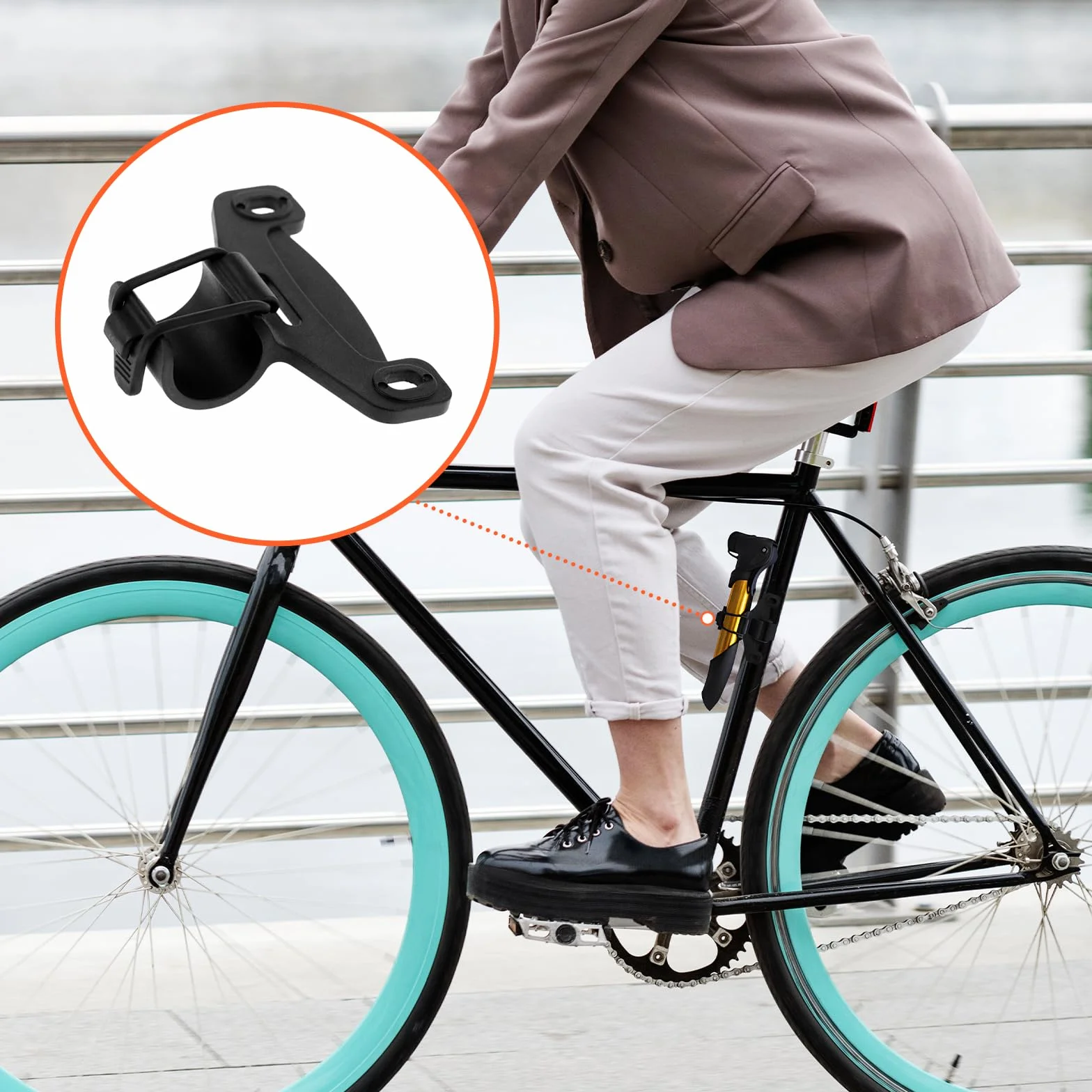 Sharplace Porte-Pompe Vélo Bicyclette avec Pince Fixation de Gonfleur Dia.20mm, Accessoire pour VTT, Vélo de Course