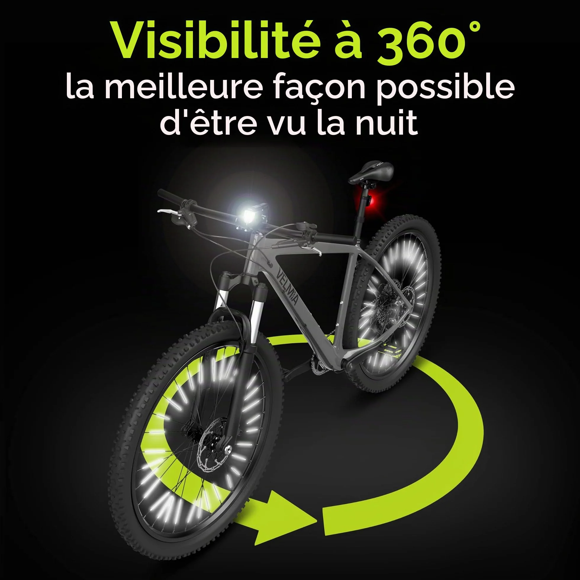 VELMIA Réflecteurs de Rayons [36 pièces] - 360° Visibilité et Montage Facile – Catadioptres pour vélos composés de matière réfléchissante