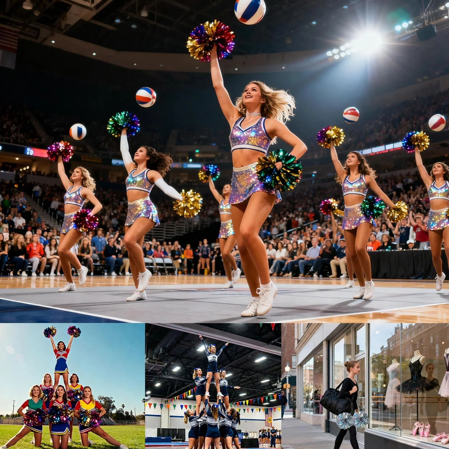 Porte-Pompon pour Sac de Danse Cheerleader avec Accroche-Sac à Dos pour Compétitions de Cheerleading