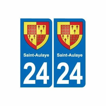 24 Saint-Aulaye blason autocollant plaque stickers département - Angles : arrondis