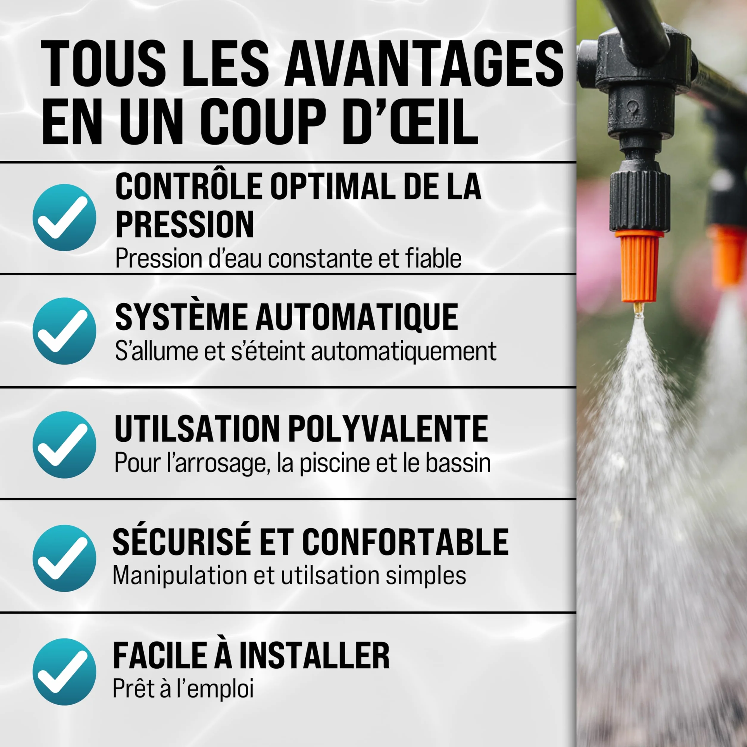 MONZANA Pressostat pompe eau 10 bar protection fonctionnement à sec manomètre interrupteur pression