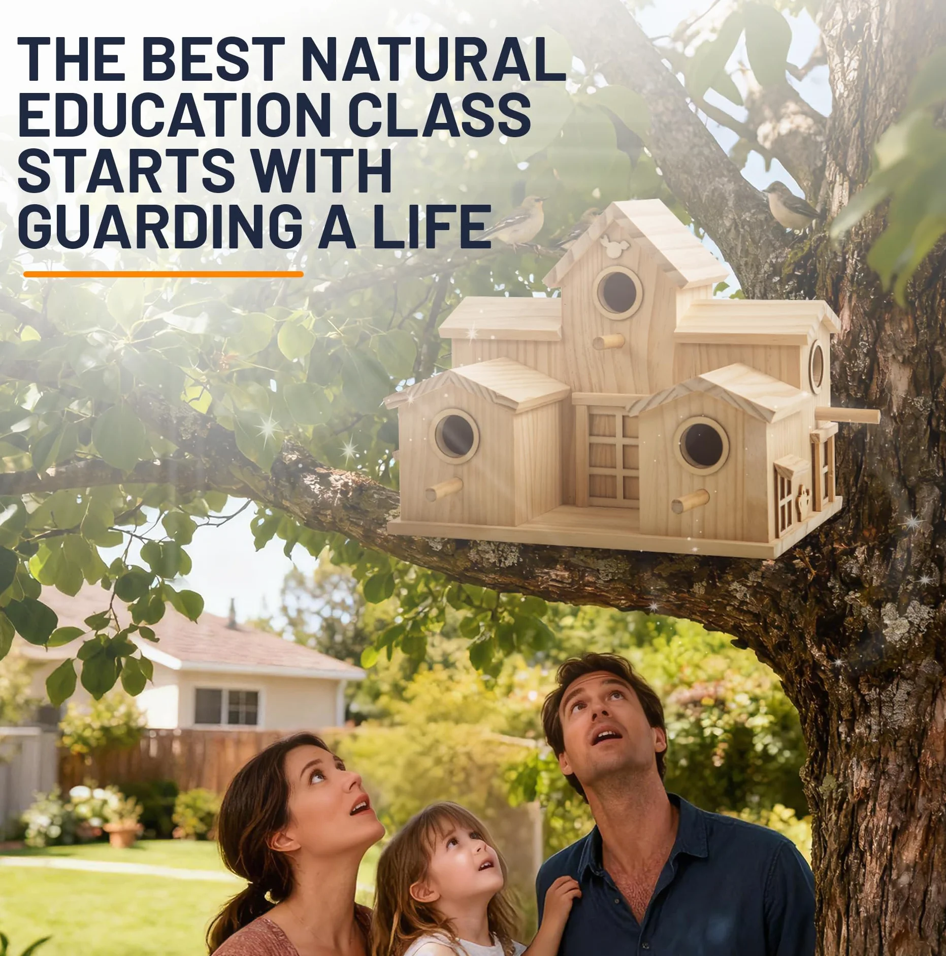 Nichoir en bois pin naturel maison de jardin décorative