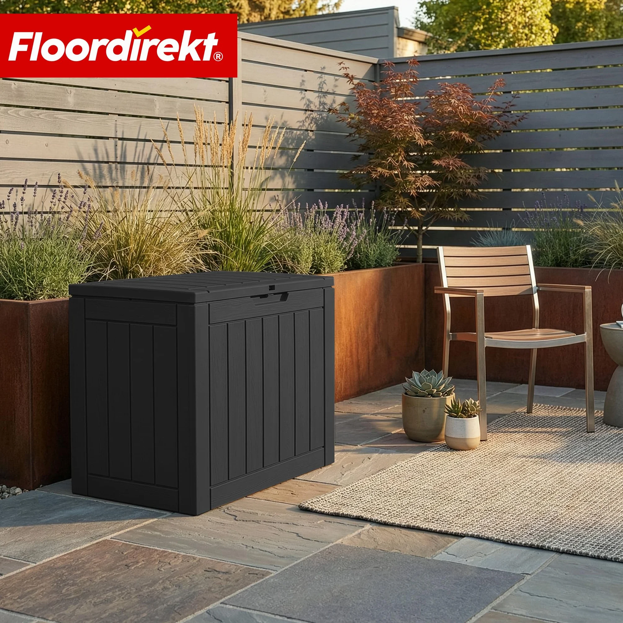 Boîte de rangement résistante aux intempéries 118 l Anthracite 56 x 43 x 53 cm pour terrasse et balcon