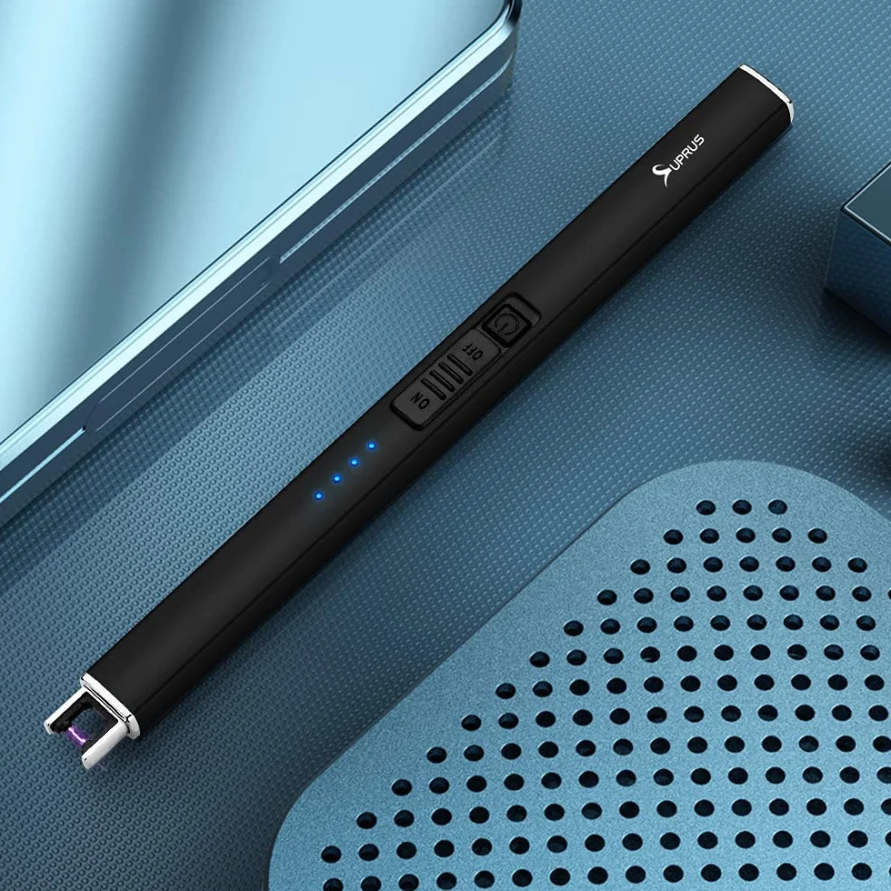 Briquet électrique à Arc SUPRUS USB Rechargeable Coupe-Vent sans Flamme avec Serrure de sécurité
