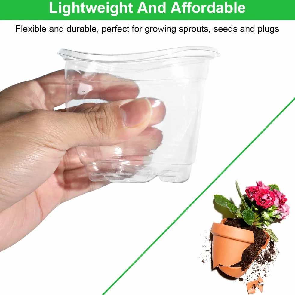 30 Pièces Pots de Pépinière Transparents avec Dôme d'Humidité, 10cm Plastique, Pots de Démarrage de Semis