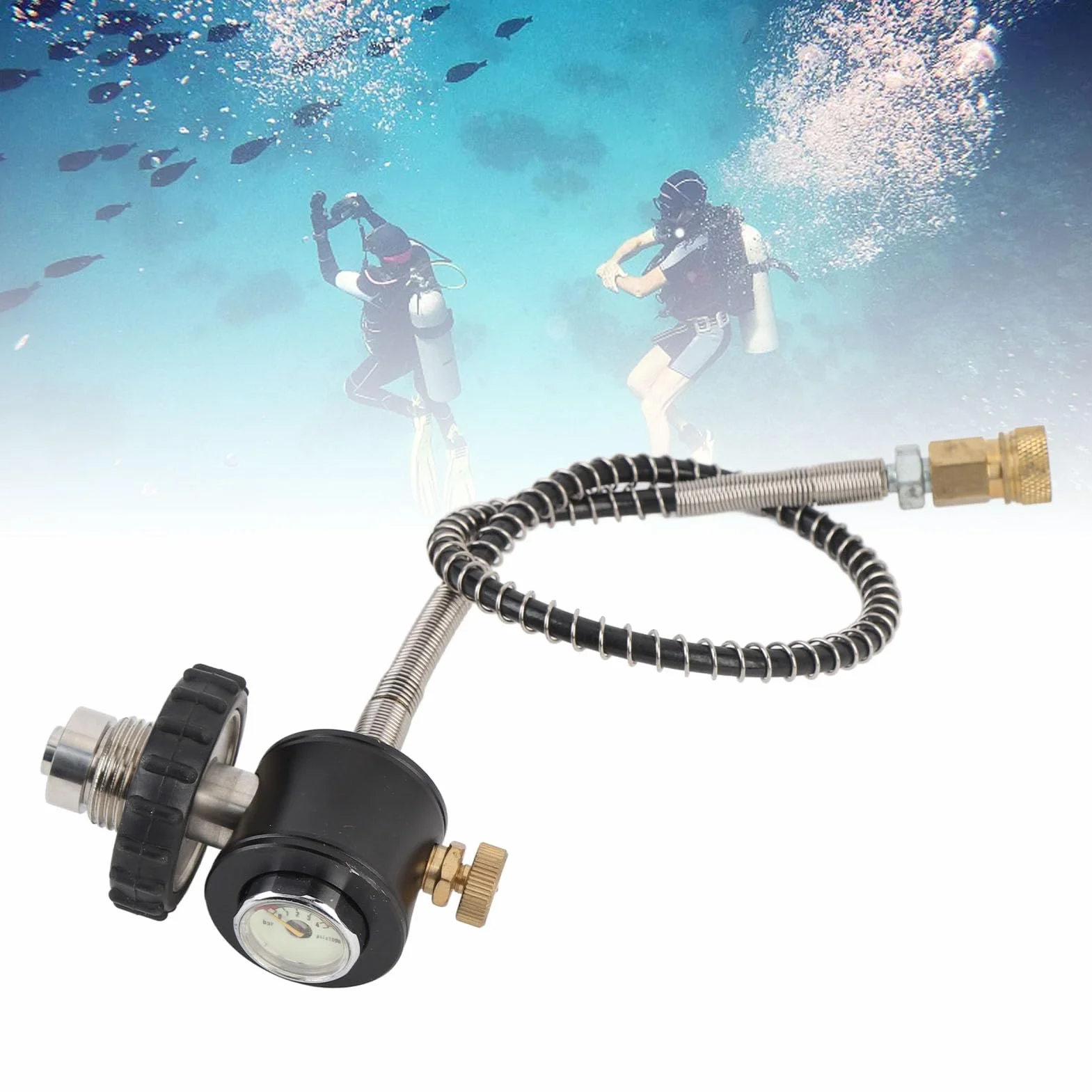Paint Ball Gun,Pcp Air Tank,Valve Scuba Cylinder Adapter Air Hose Paintball Scuba Filling Station High Pressure Tank Filling Adapter for Paintball Pcp Din Port