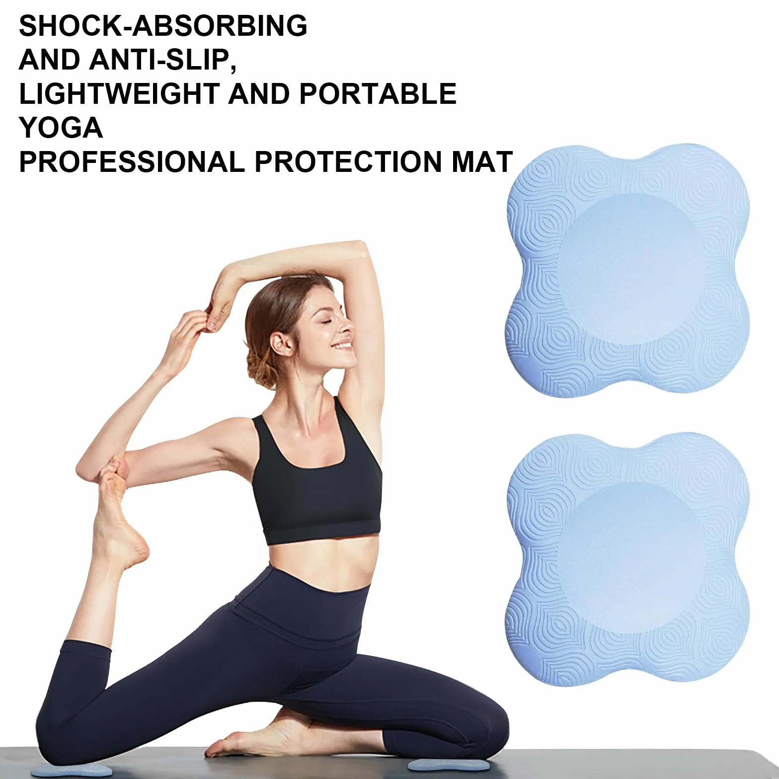 2 Pièces Genouillère de Yoga Tapis de Yoga Antidérapants Résistant à l'usure Protège Les Genoux pour Yoga Gymnastique Pilates