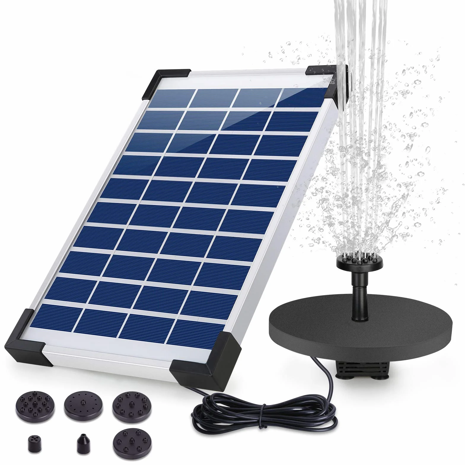 Fontaine Solaire Extérieur Flottante Pompe Bassin Solaire 5.5W pour Jardin Étang