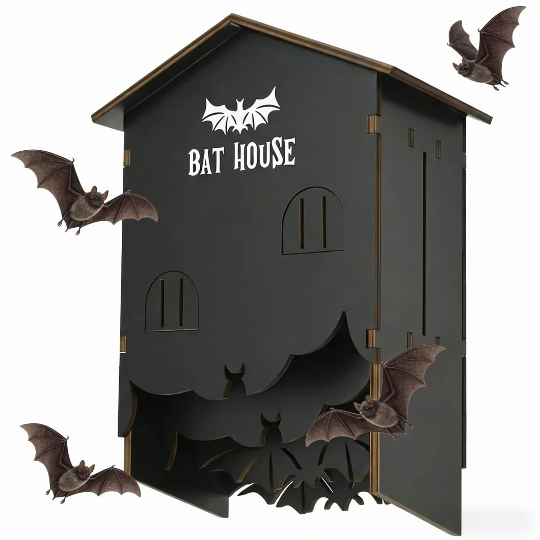Nichoir Chauve Souris en Bois 3 Chambres, Kit DIY Résistant aux Intempéries pour Jardin