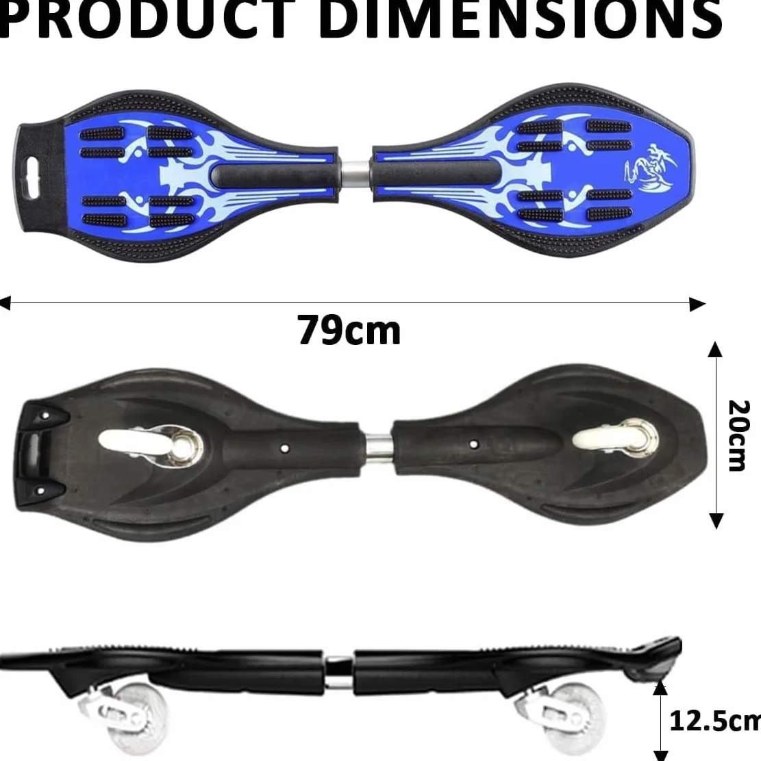 ERNAN Caster Board, Street Surfing Waveboard Light Up LED Wheels Skateboard Youth Caster Board.Castor Board with Light Up Wheels for Kids/Teens.