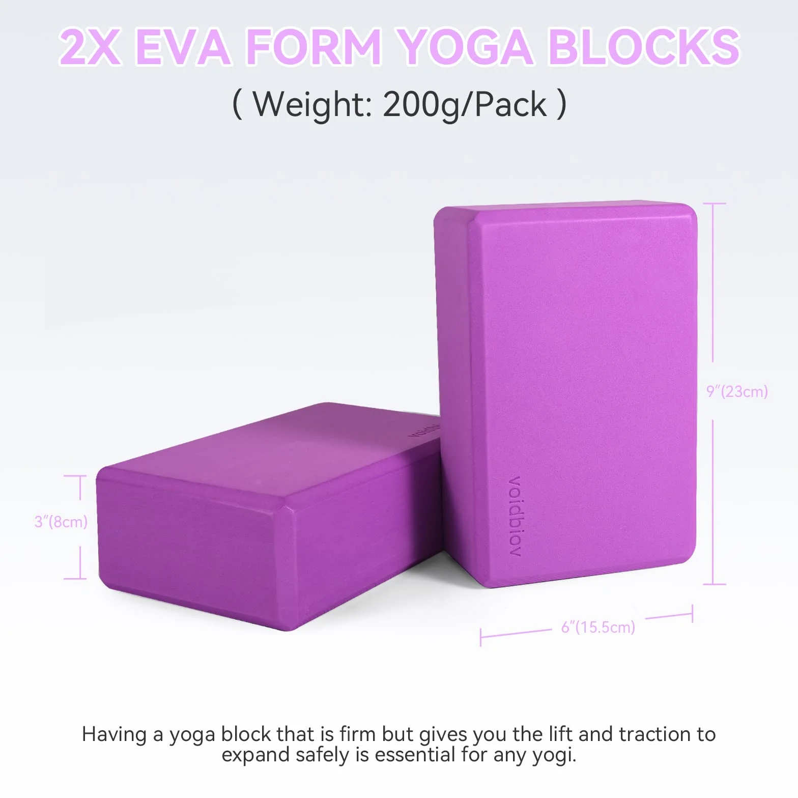 Les Blocs de Mousse Yoga Lot DE 22,9 x 15,2 x 7,6 cm, Haute densité d'exercice de Pilates Briques, Prise en Charge de Vos Exercices et s'ouvre à Votre Corps, Vous Offrir Une Stable Fond de Teint
