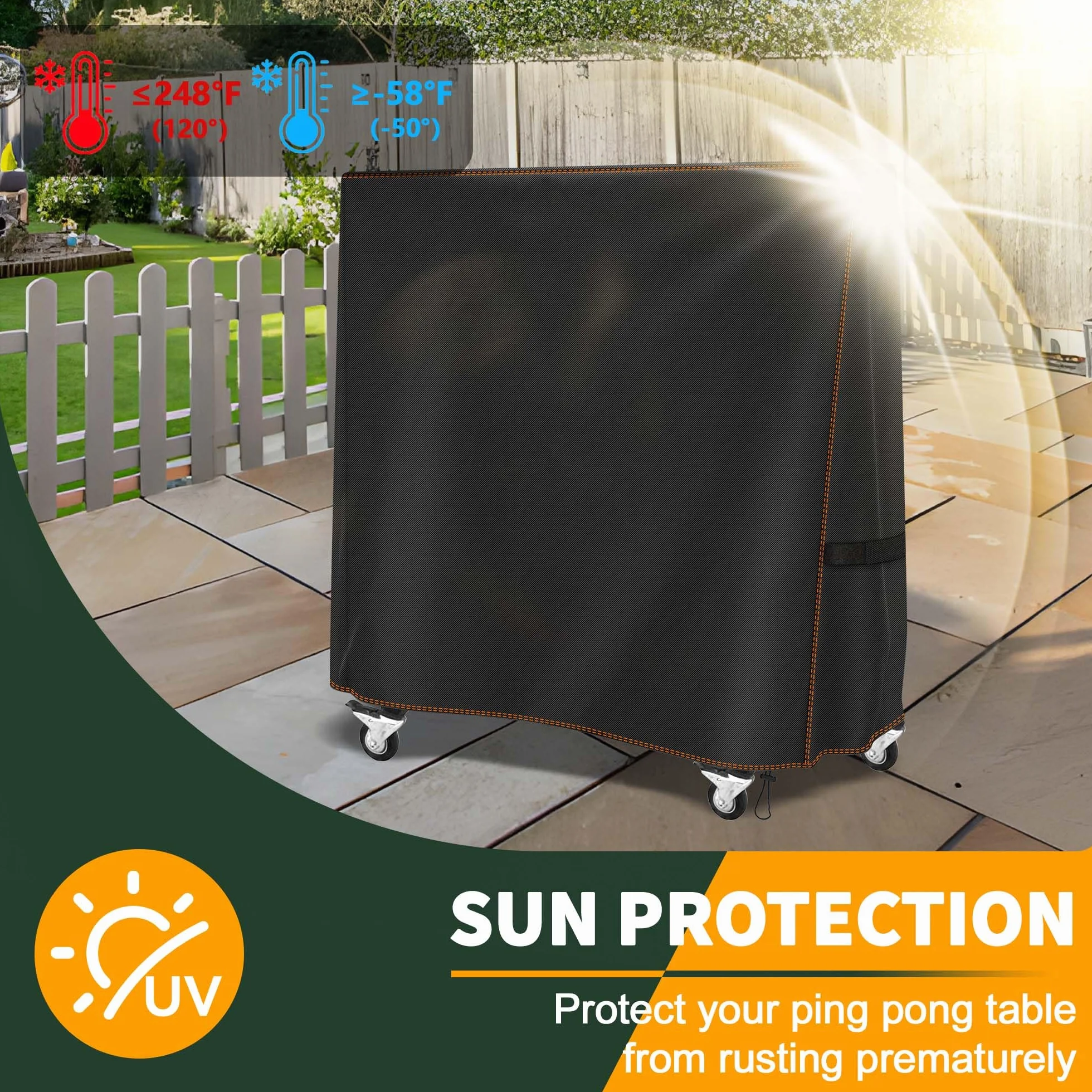 Housse de table de ping-pong imperméable 165 x 185 cm