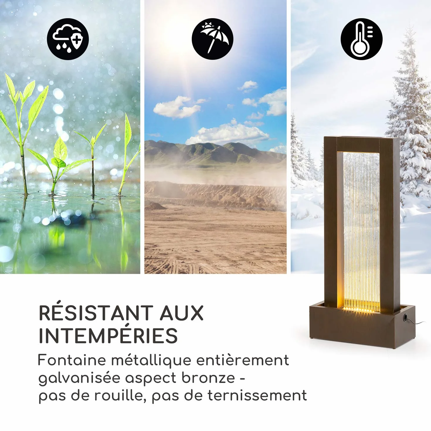 Blumfeldt Skyriver Fontaine de Jardin LoopFlow Bronze Éclairage d'Ambiance