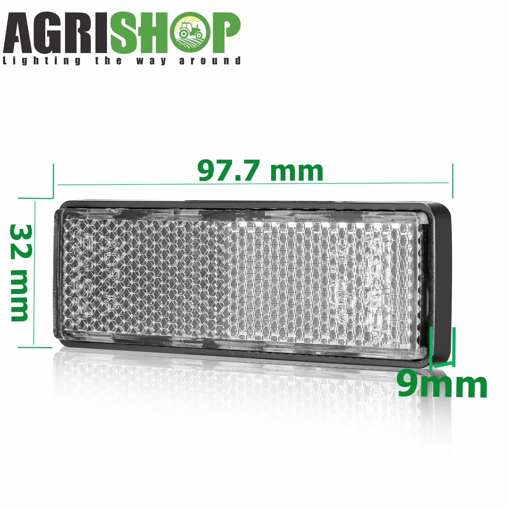2X Catadioptre Blanc Rectangulaire Adhesif Catadioptre pour Vehicule Réflecteur Remorque Signalisation