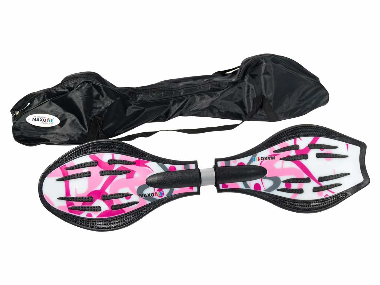MAXOfit® Waveboard Mini « Luna », charge max. 100 kg , roues lumineuses et sac inclus - 72cm x 19,5cm x 11cm
