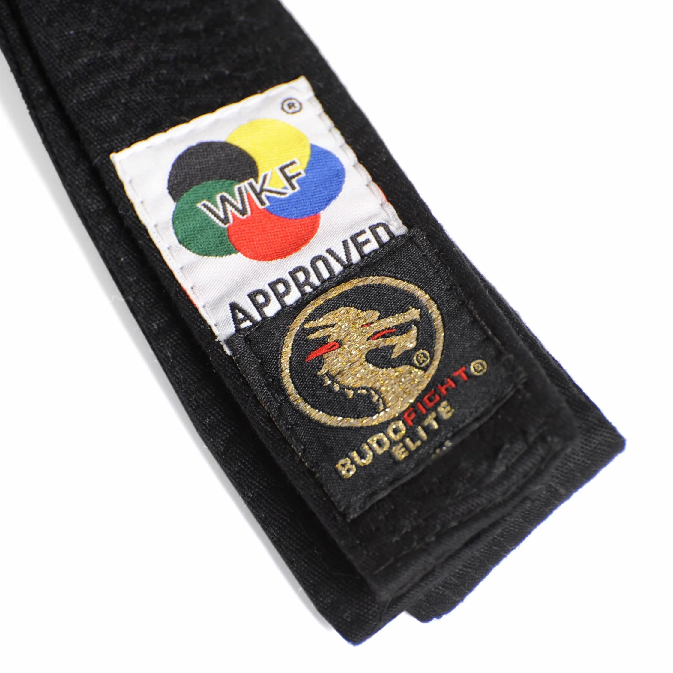 BUDOFIGHT Ceinture de karaté Noire WKF Élite