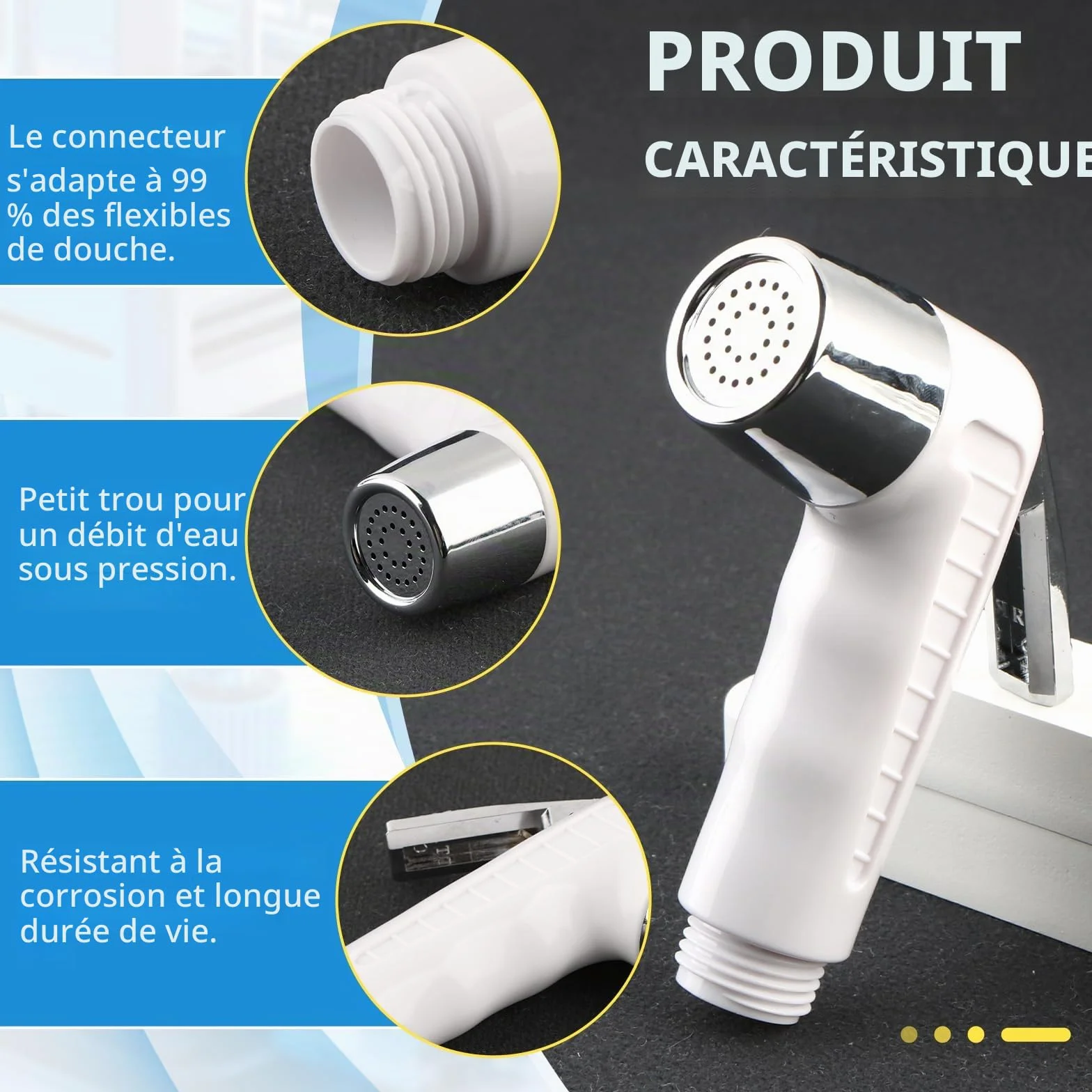 2x Douche Bateau Douchette Camping-Car Douchette Bateau avec Bouton, Pomme à économie D'eau,Durable et Résistant à la Rouille,Conception à Pression Accrue