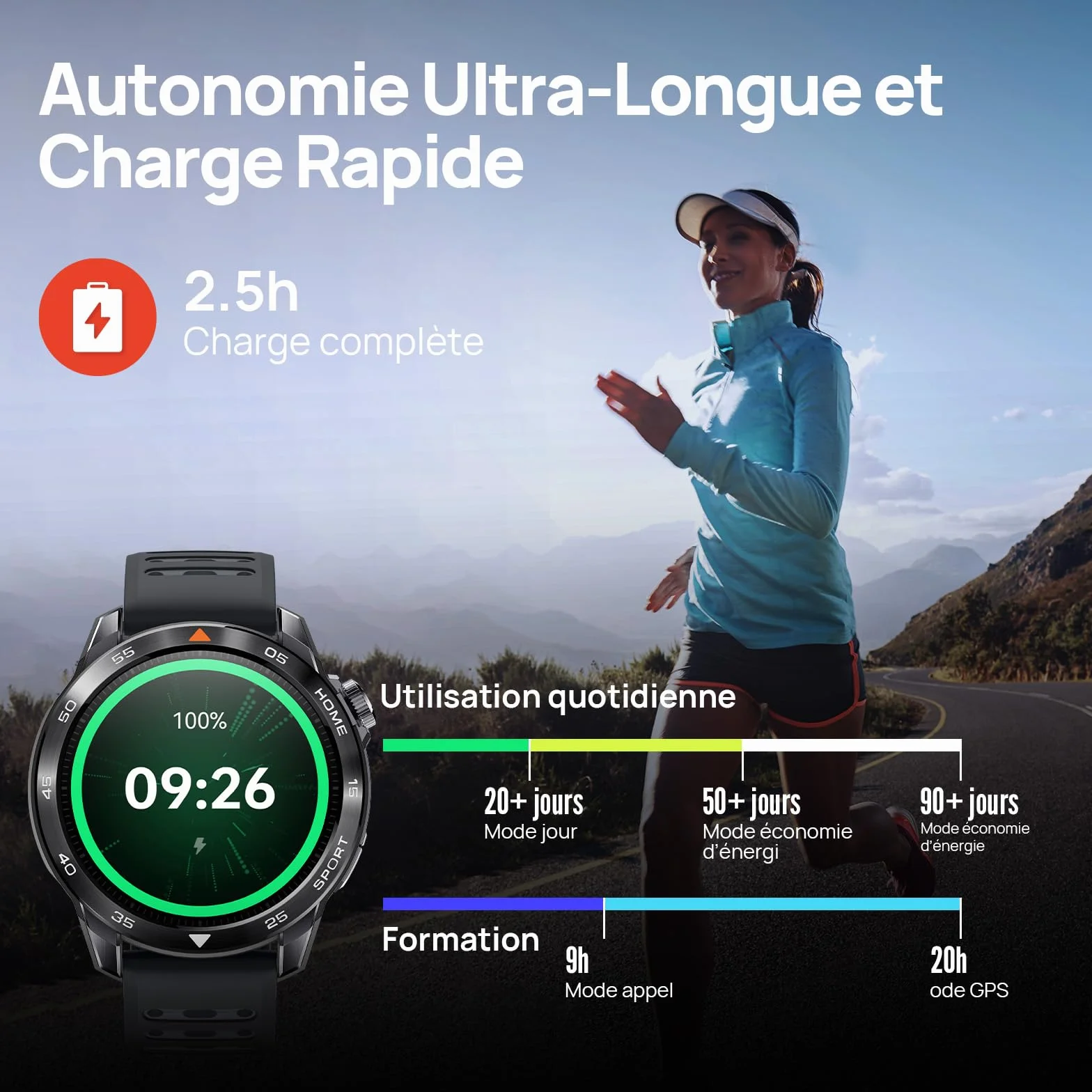 Mibro GS Pro2 Montre Connectée Homme Sport 1,43" AMOLED GPS Running Randonnée 150 Modes Sportifs Appel Bluetooth Autonomie 20J Gris Foncé