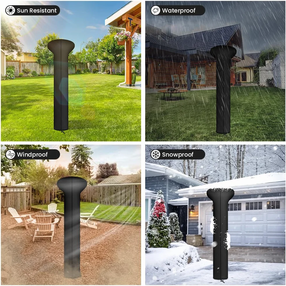 Housse de Protection pour Chauffe-Patio AOOWU Imperméable Oxford 180x65x35cm Rond