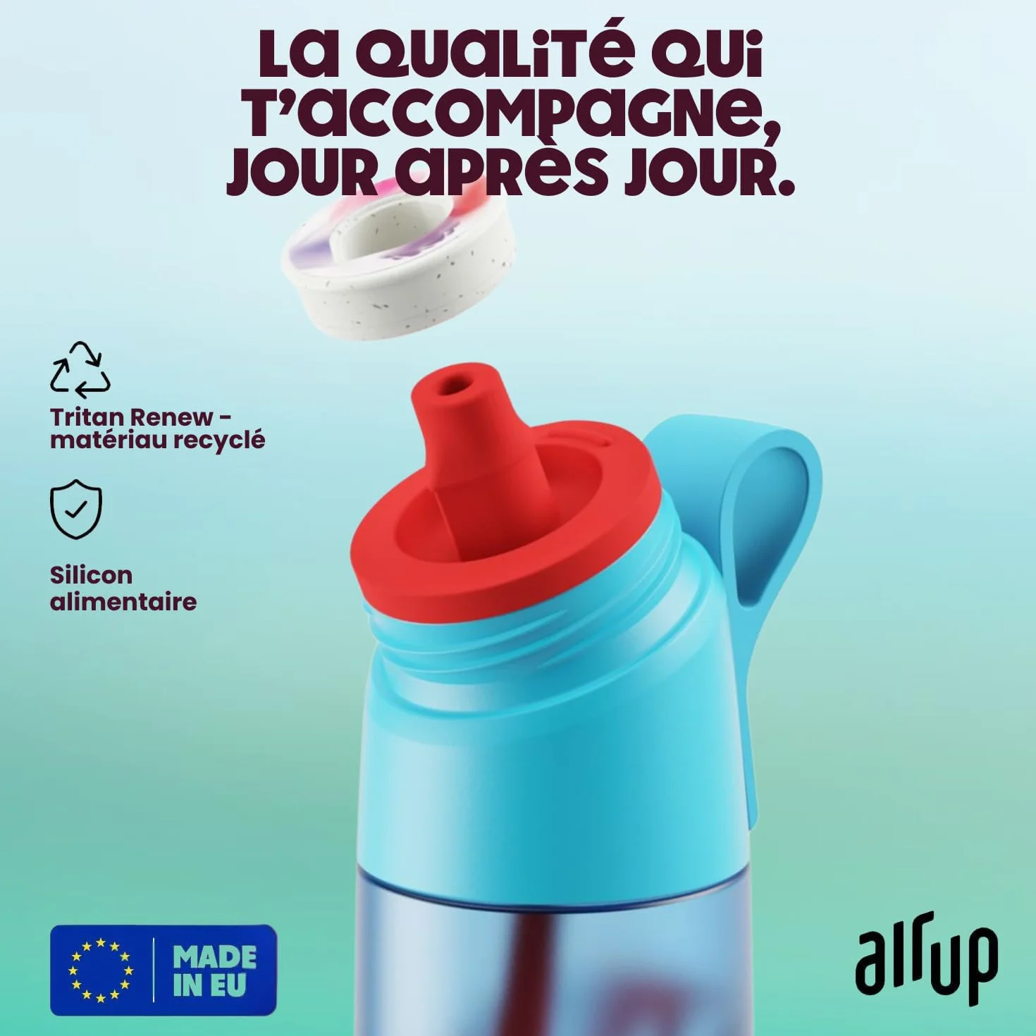 air up Gourde Twist Pro Blue Pulse (Bleu) – Pack de démarrage avec 5 capsules de goût | Bouteille 600 ml sans sucre, passe au lave-vaisselle, sans BPA