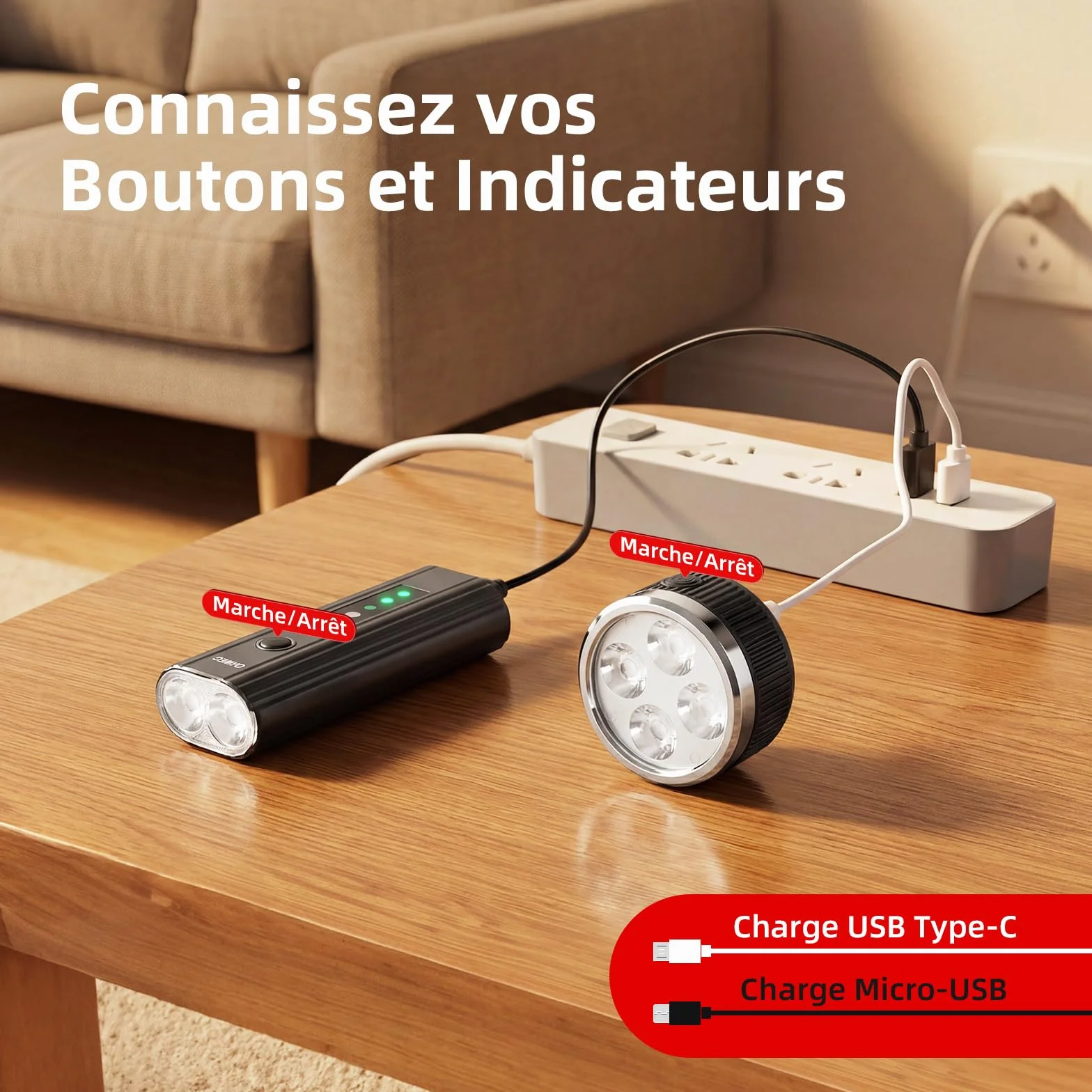 Kit Éclairage Vélo USB Rechargeable, Lampe Avant 700 Lumens, Feu Arrière 280 Lumens, IPX4 Résistant à l’Eau, 5+4 Modes, Support Rotatif 360° pour Vélo Route et VTT