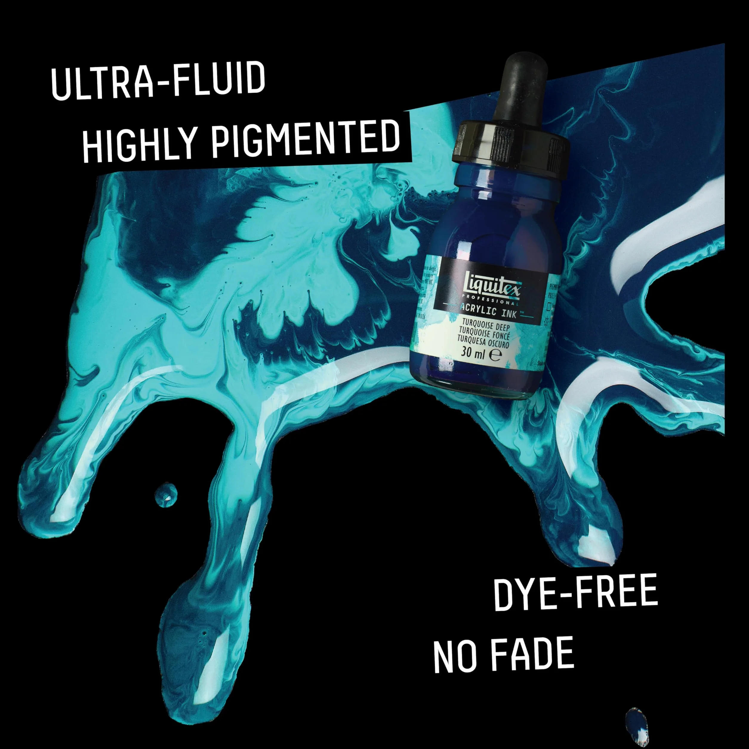 Liquitex Professional Encre Acrylique 30 ml Turquoise Foncé Flacon Avec Pipette