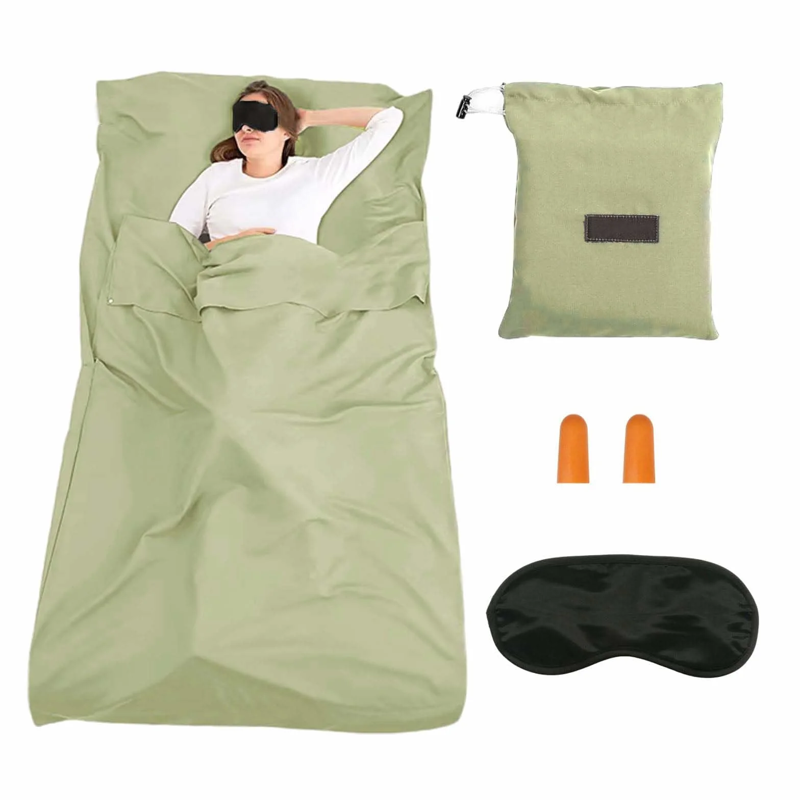 Sac de couchage de refuge ultra léger avec masque pour les yeux et bouchons d'oreille pour été randonnée